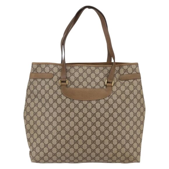 GUCCI GG Supreme Tote Bag PVC Beige Gold - Picture 2 of 16